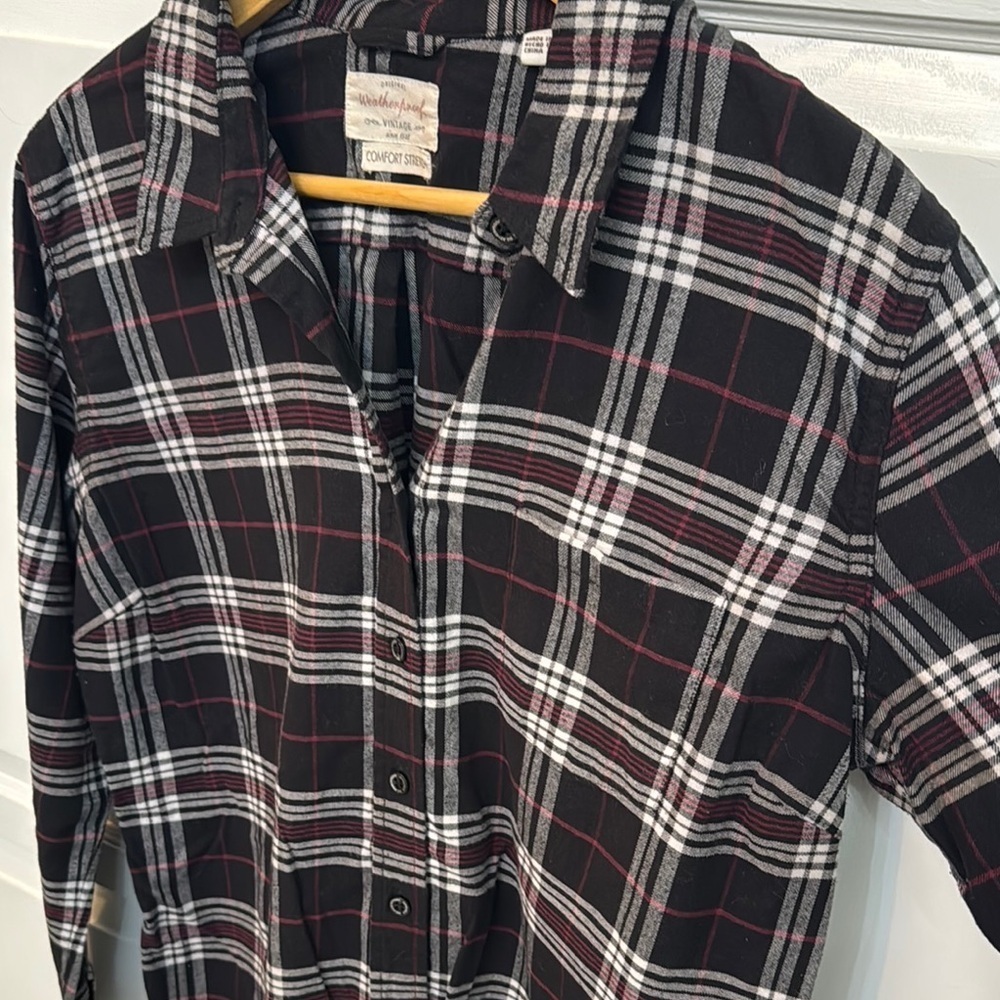 Original Weatherproof Vintage Button Down Plaid Flannel Shirt Size L. Cabincore - Picture 3 of 8